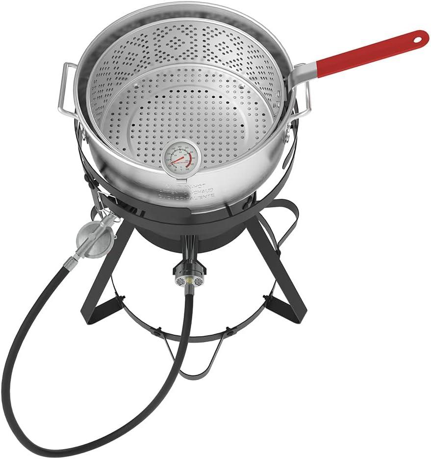 Nexgrill 10 Qt. Aluminum Fish and Wings Outdoor Propane Fryer Kit - 58,000BTUS