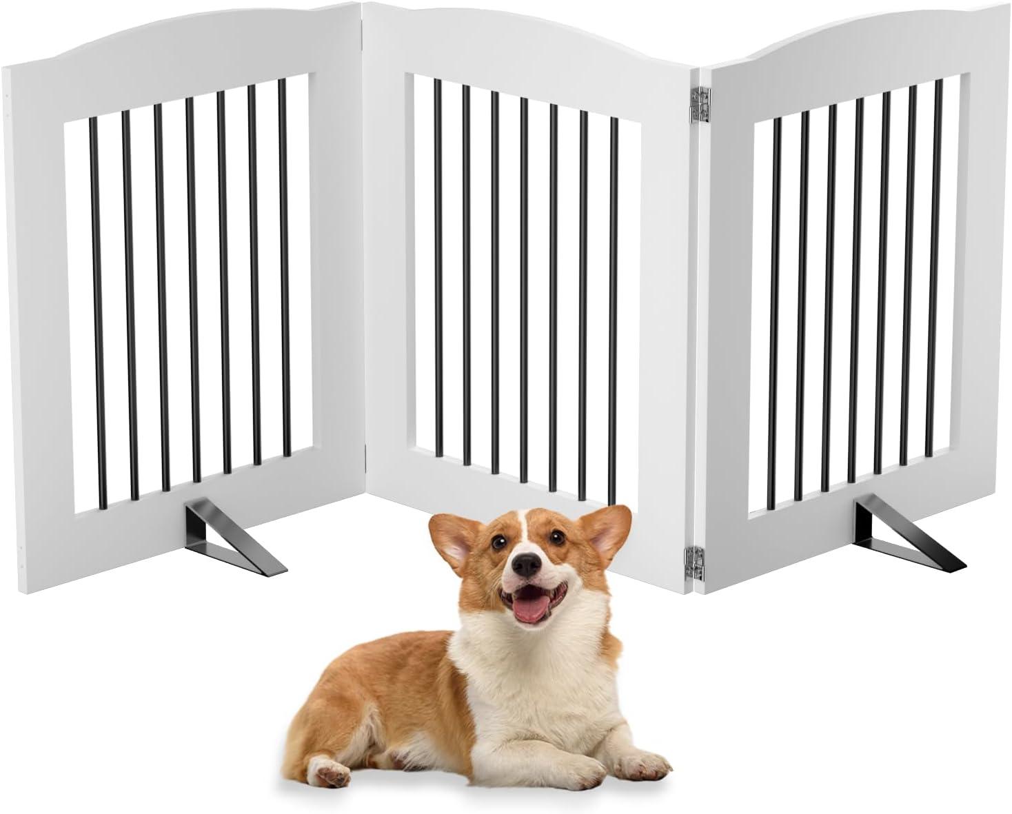 Archie & Oscar™ Freestanding Dog Gates, Foldable Dog Fence Indoor For Stairs, Doorways
