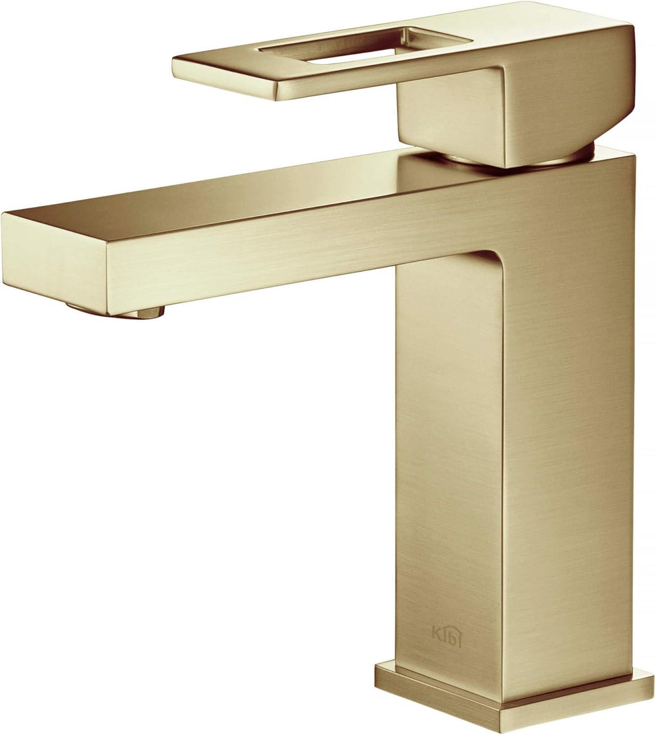 Kibi USA Single-handle Bathroom Vanity Sink Faucet w/ Water Hose Brushed Gold Brushed