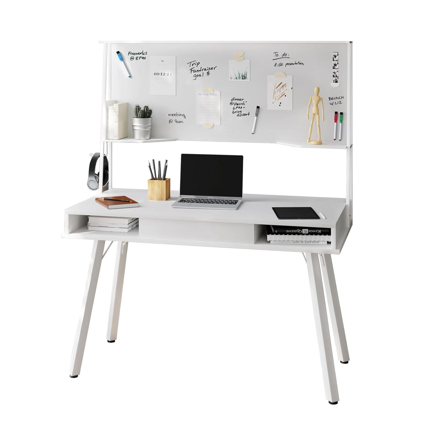 Computer Desk with Storage, Hutch & Magnetic Board - Techni Mobili