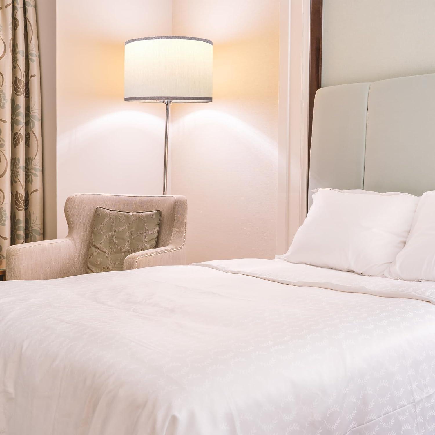 Lamp Shades Set of 2, Drum Lamp Shades for Table Lamps 11.6" Top x 12.6" Bottom x 9.8" High (Spider Fitter), Natural Linen Medium Lampshades for Floor Lamps Bedside Lamps, Beige