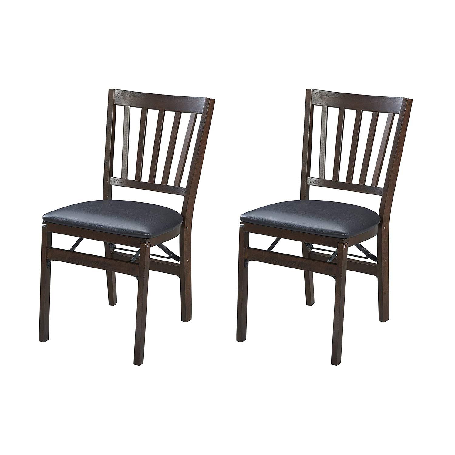 Williston Forge Esita Vinyl Padded Stackable Folding Chair Folding Chair Set (Set of 2)
