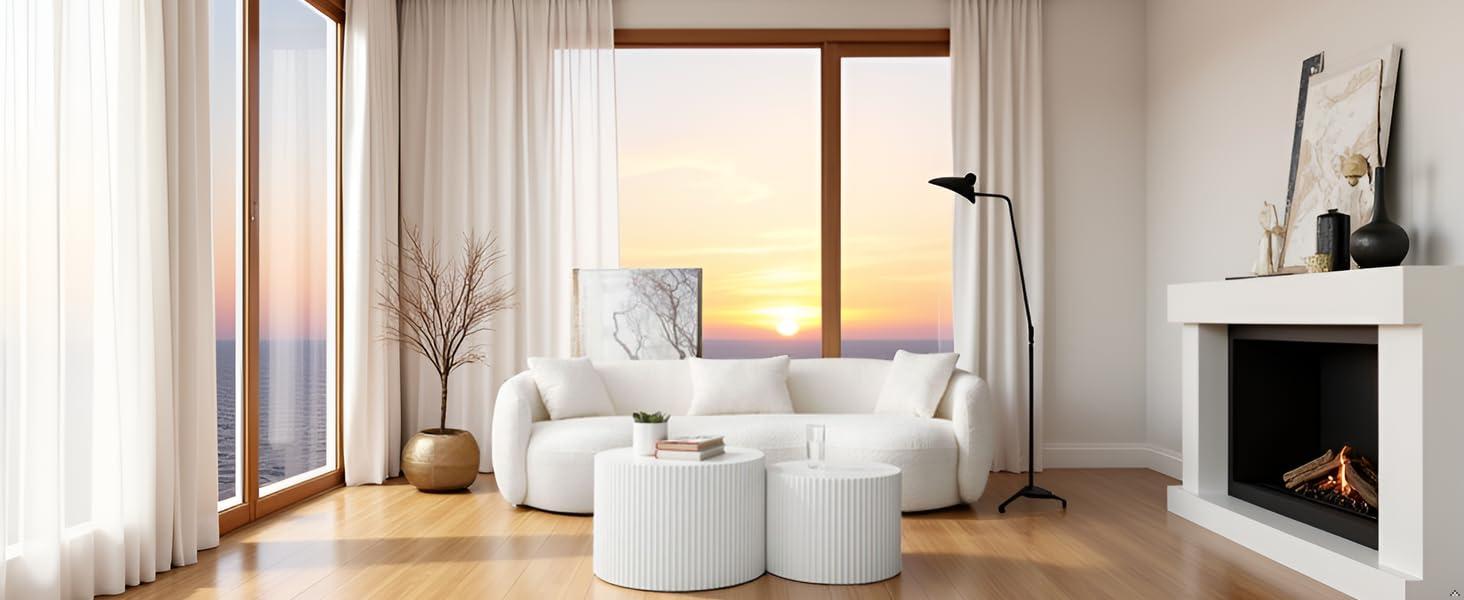 Hokku Designs Blayne 23.62" Round Nesting Coffee Table (2-Pieces)