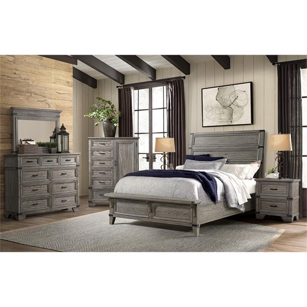 Intercon Furniture Forge Bedroom 2-Drawer Wood Nightstand in Steel Gray
