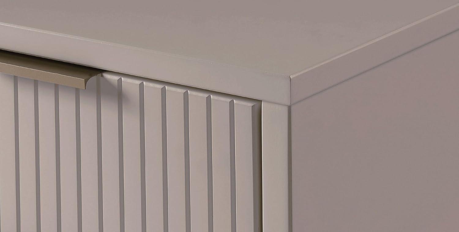 Granville Modern 2 Drawer Nightstand Light Gray - Manhattan Comfort: Soft Close, UV Finish, Metal Handles
