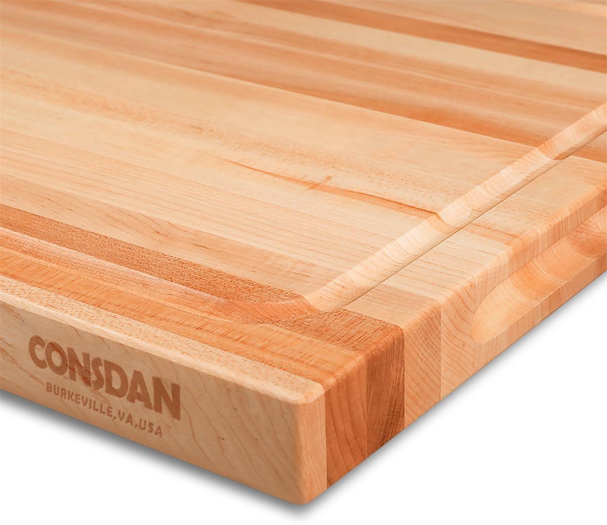CONSDAN CONSDAN Cutting Board, Hard Maple with Invisible Inner Handle, Edge Grain,