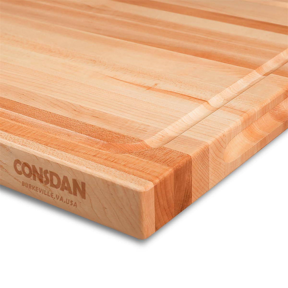 CONSDAN CONSDAN Cutting Board, Hard Maple with Invisible Inner Handle, Edge Grain,
