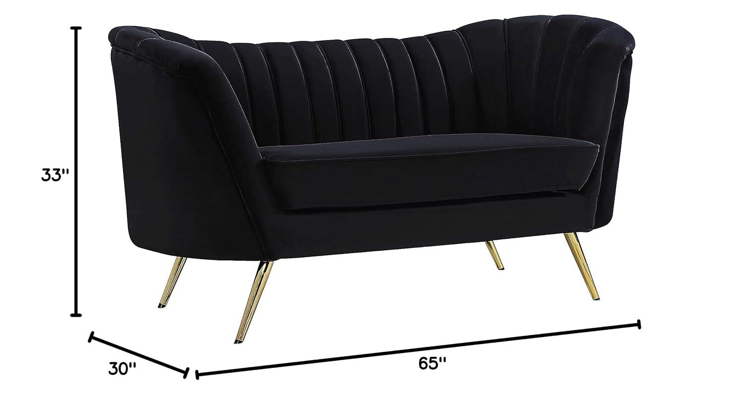 Meridian Furniture Margo Black Velvet Loveseat