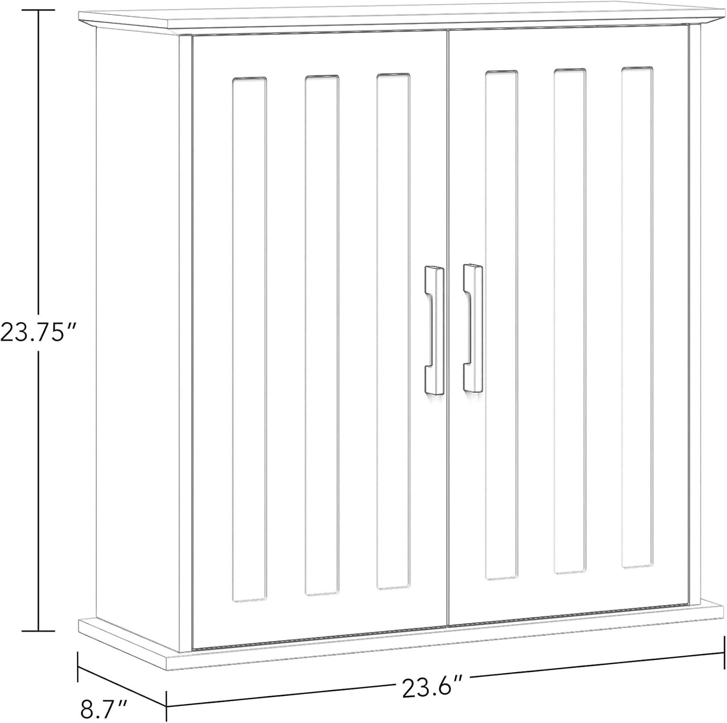 RiverRidge Home RiverRidge Monroe Two-Door Bathroom and Laundry Wall Mount Storage Medicine Cabinet with Fixed and Adjustable Shelves - White