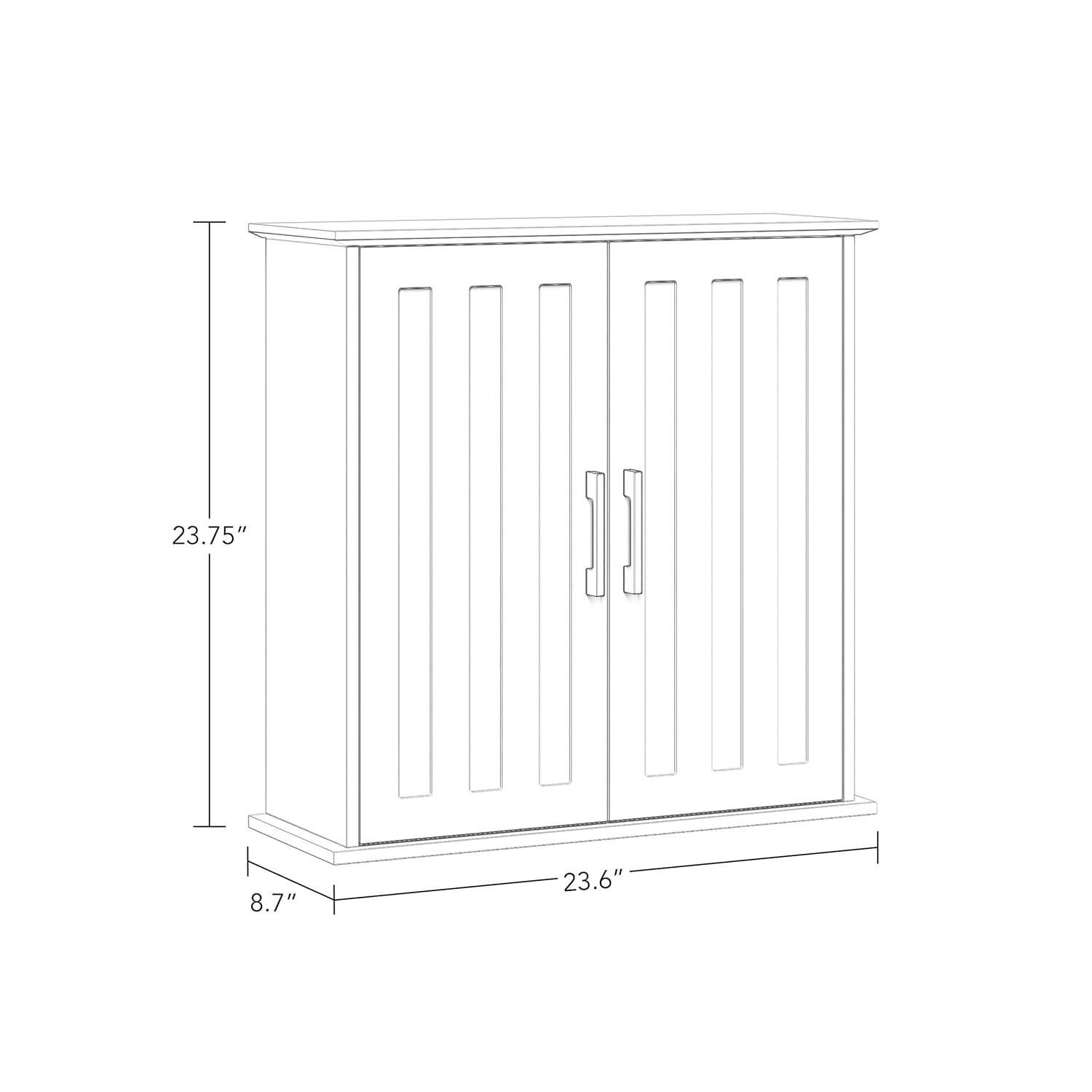 RiverRidge Home RiverRidge Monroe Two-Door Bathroom and Laundry Wall Mount Storage Medicine Cabinet with Fixed and Adjustable Shelves - White