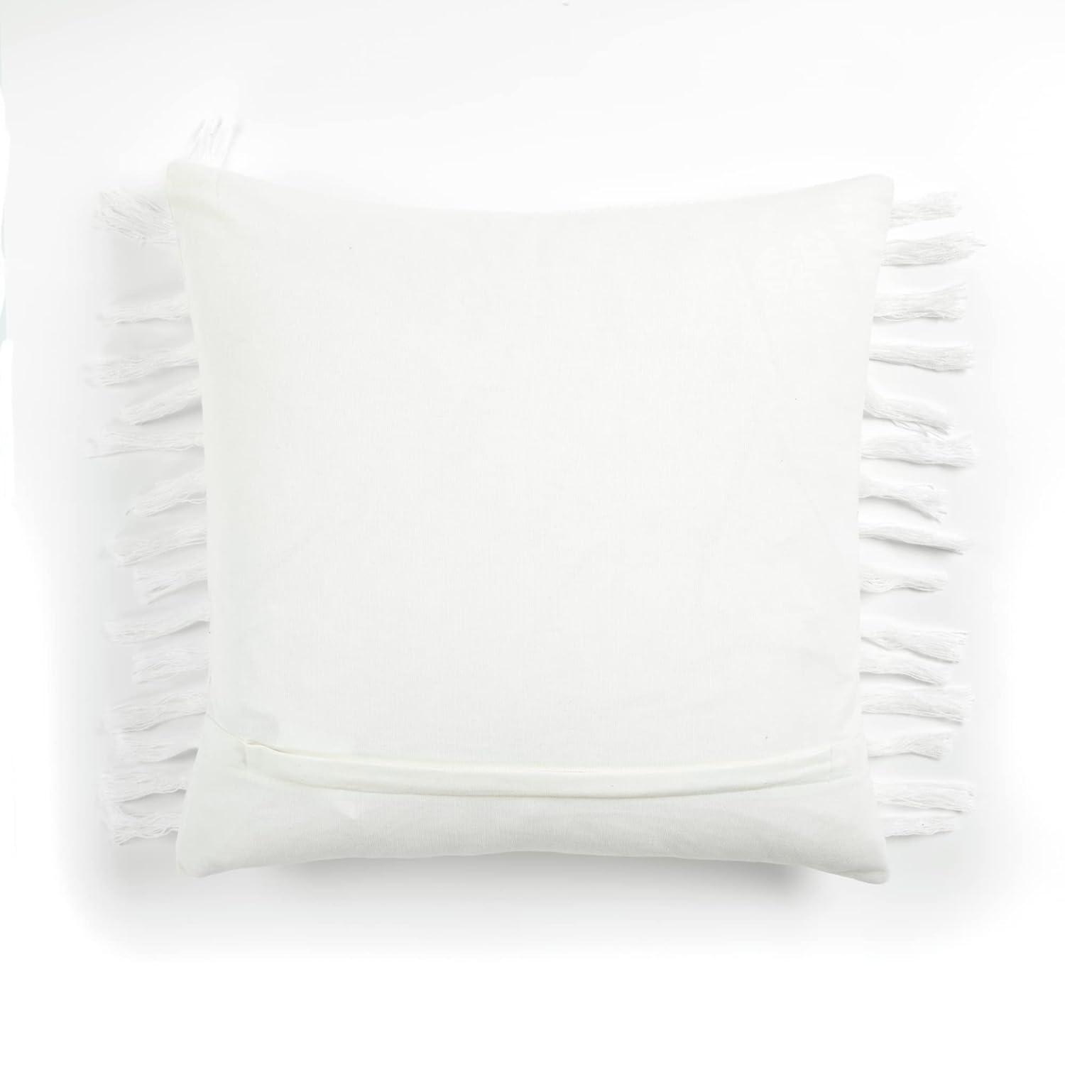 Lush Decor 20 in x 20 in White Stripes Cotton Blend Decorative Pillow Cover