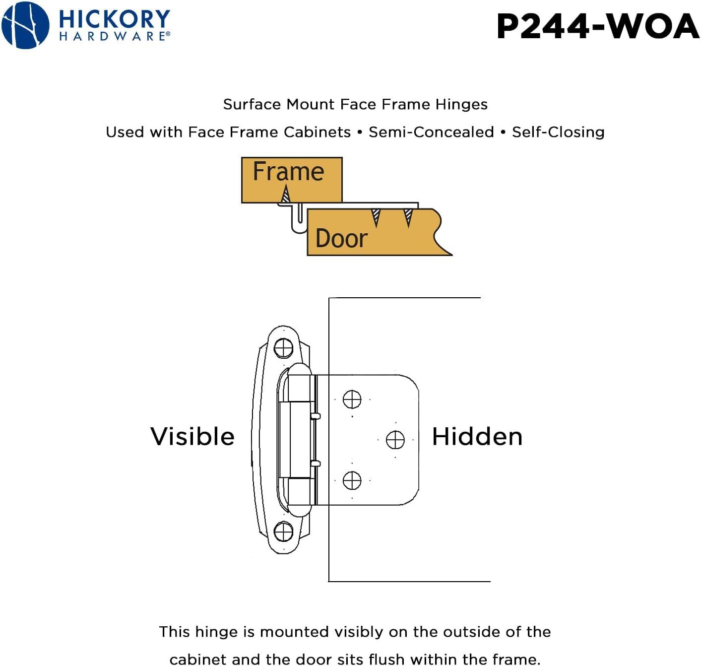 Pewter Antique Finish Self-Closing Cabinet Hinges