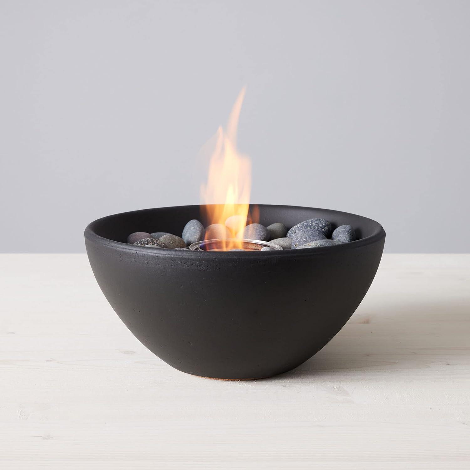 Geo Black Concrete Tabletop Gel Fuel Fire Bowl