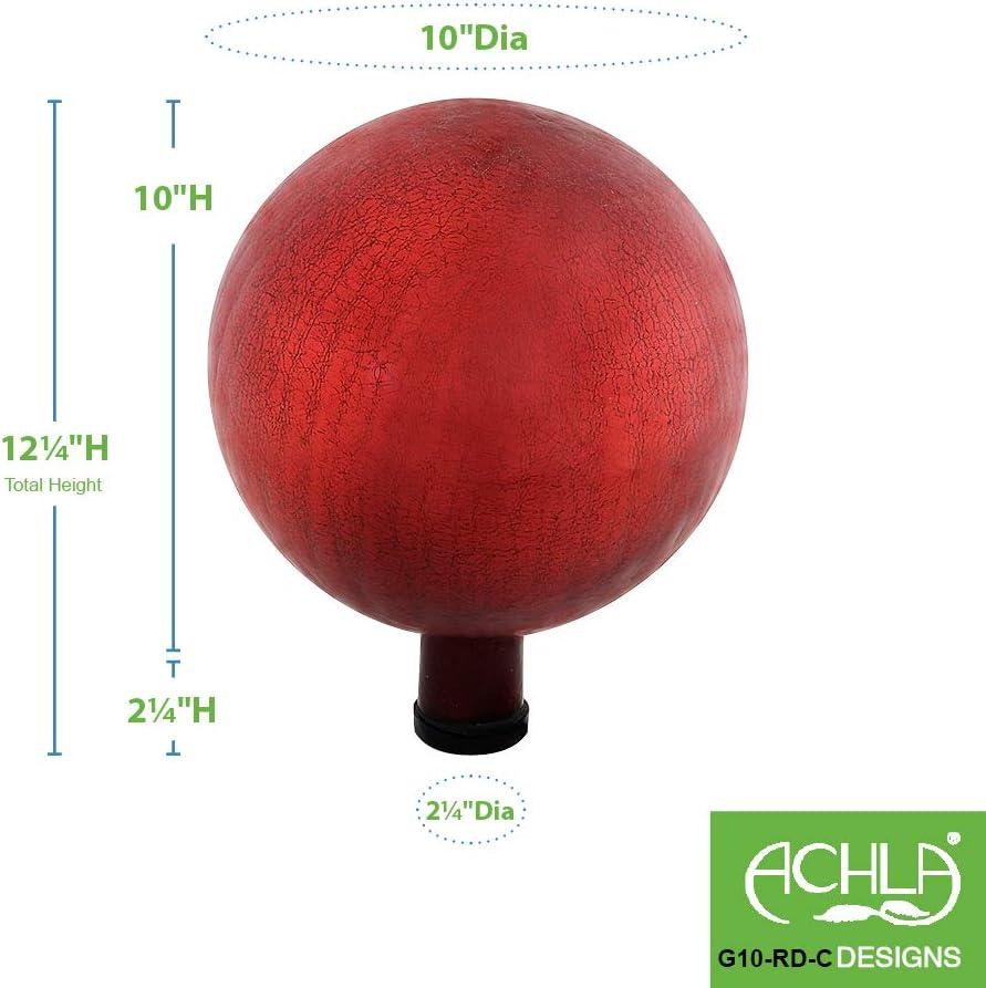 Achla G10-RD-C Gazing Ball 10 in. Red Crackle