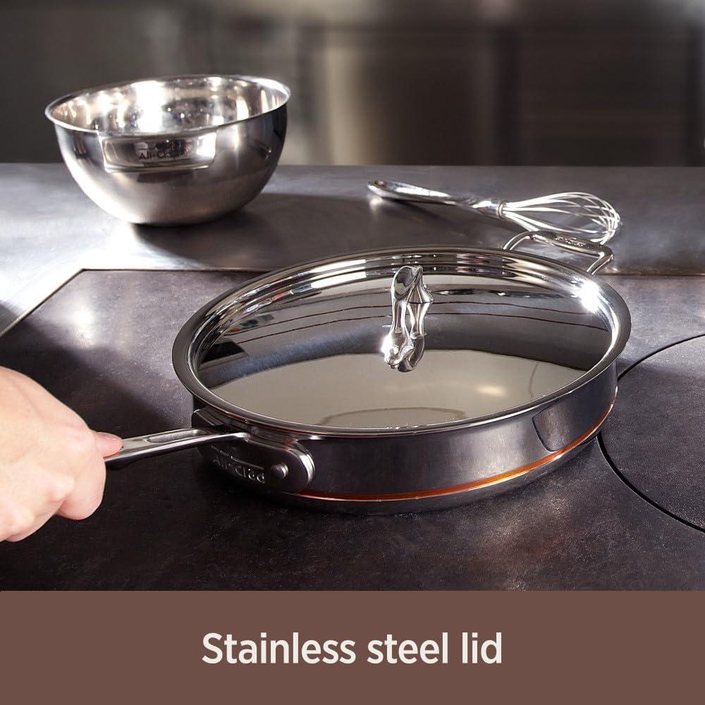 Copper Core 6 Quart Stainless Steel Sauté Pan with Lid