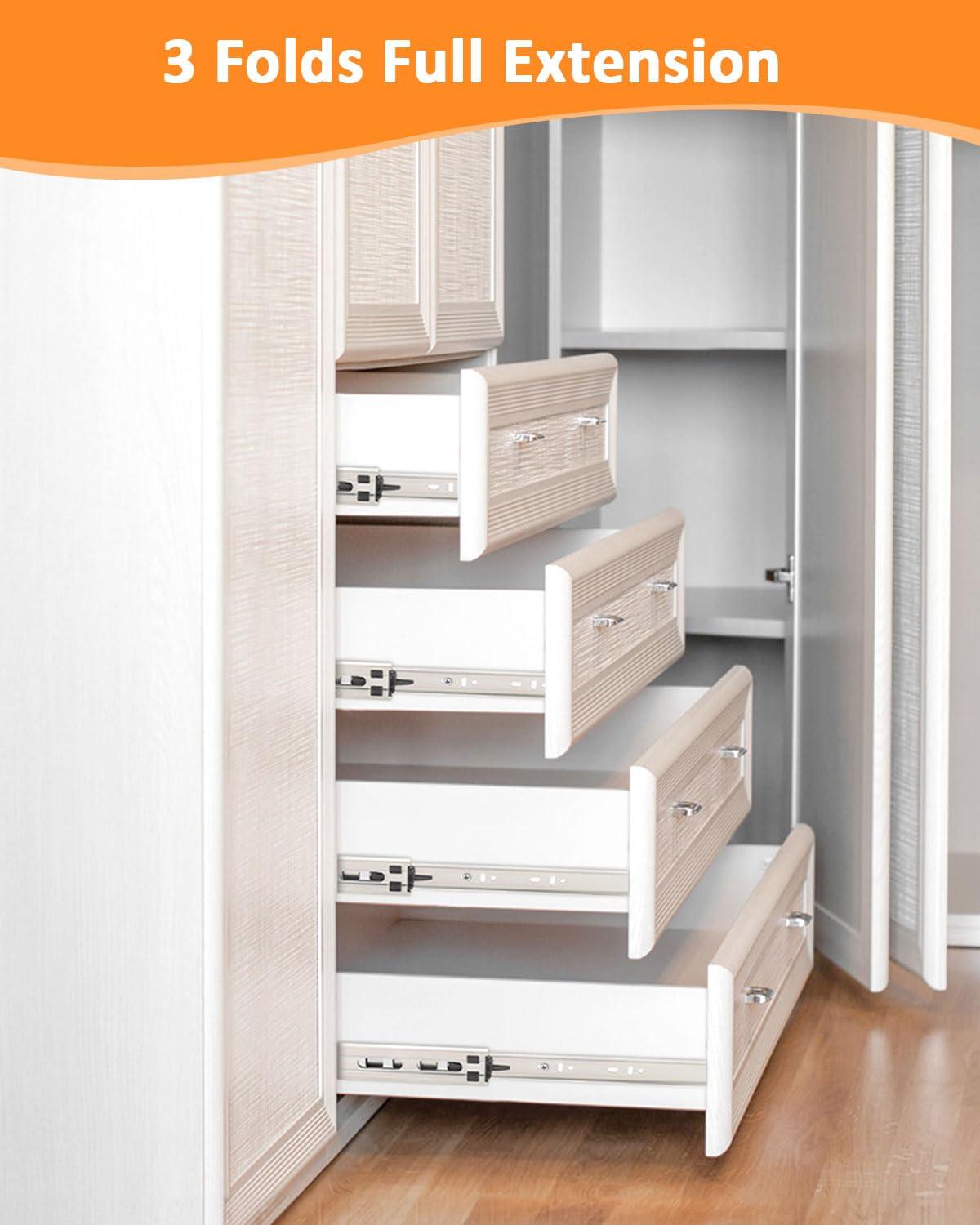 22 inch 100 lb 1 Pack 22" Side Mount Soft Close Full Extension Drawer Slides, Silver