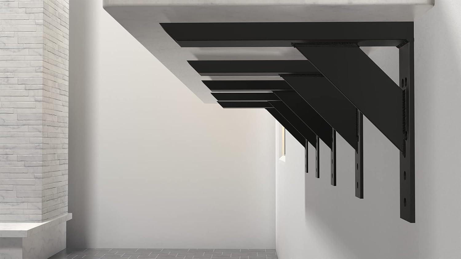 Black Industrial Steel Large Shelf Bracket for Countertops