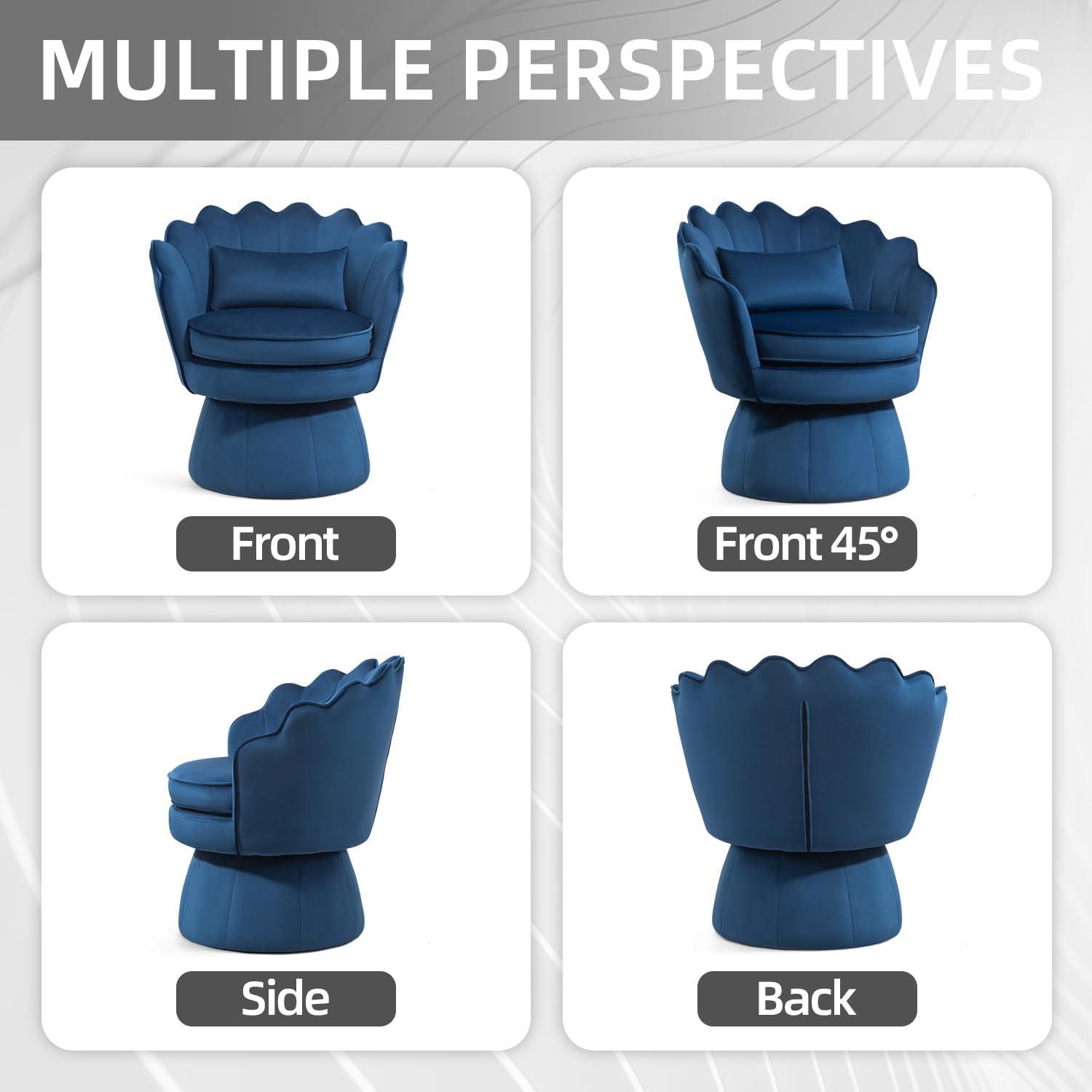 House of Hampton® Upholstered Velvet Swivel Barrel Accent Chair (Set of 2)