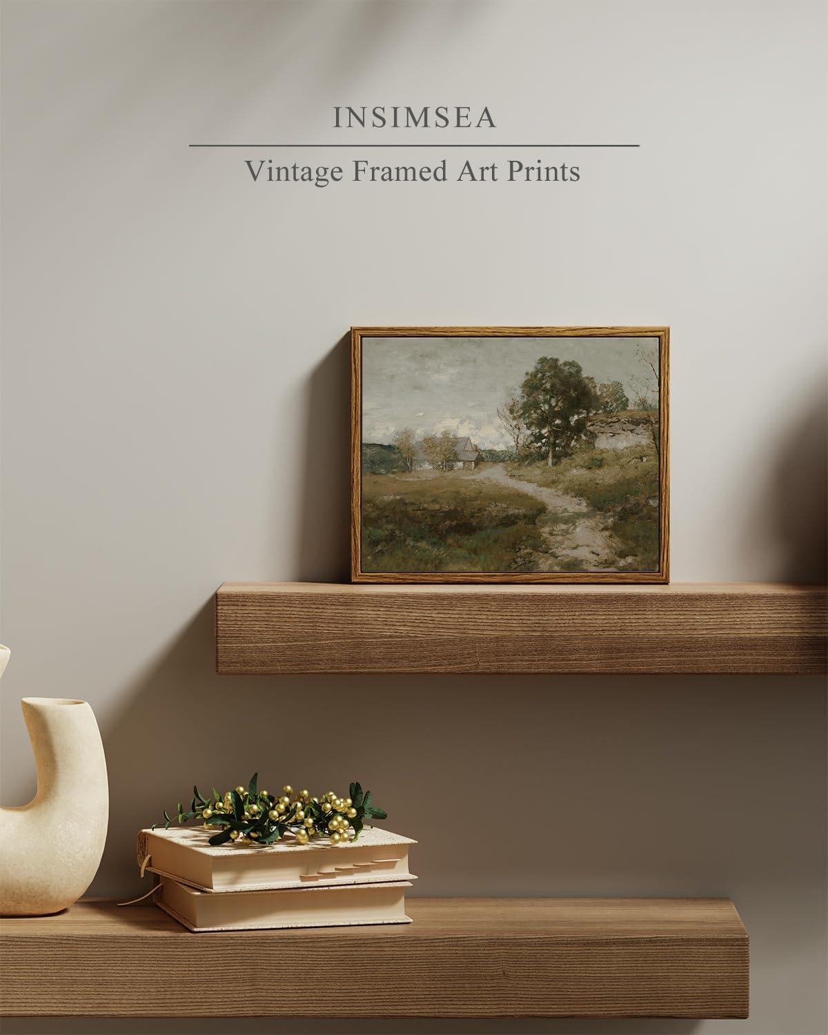 Vintage Landscape Canvas Print with Natural Wood Frame, 8x10