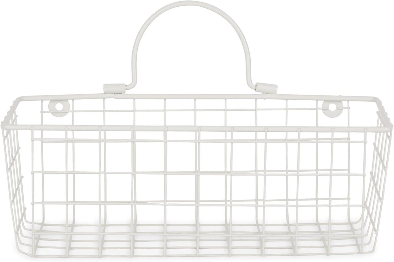 Medium Aqua Wire Wall Basket Set/2