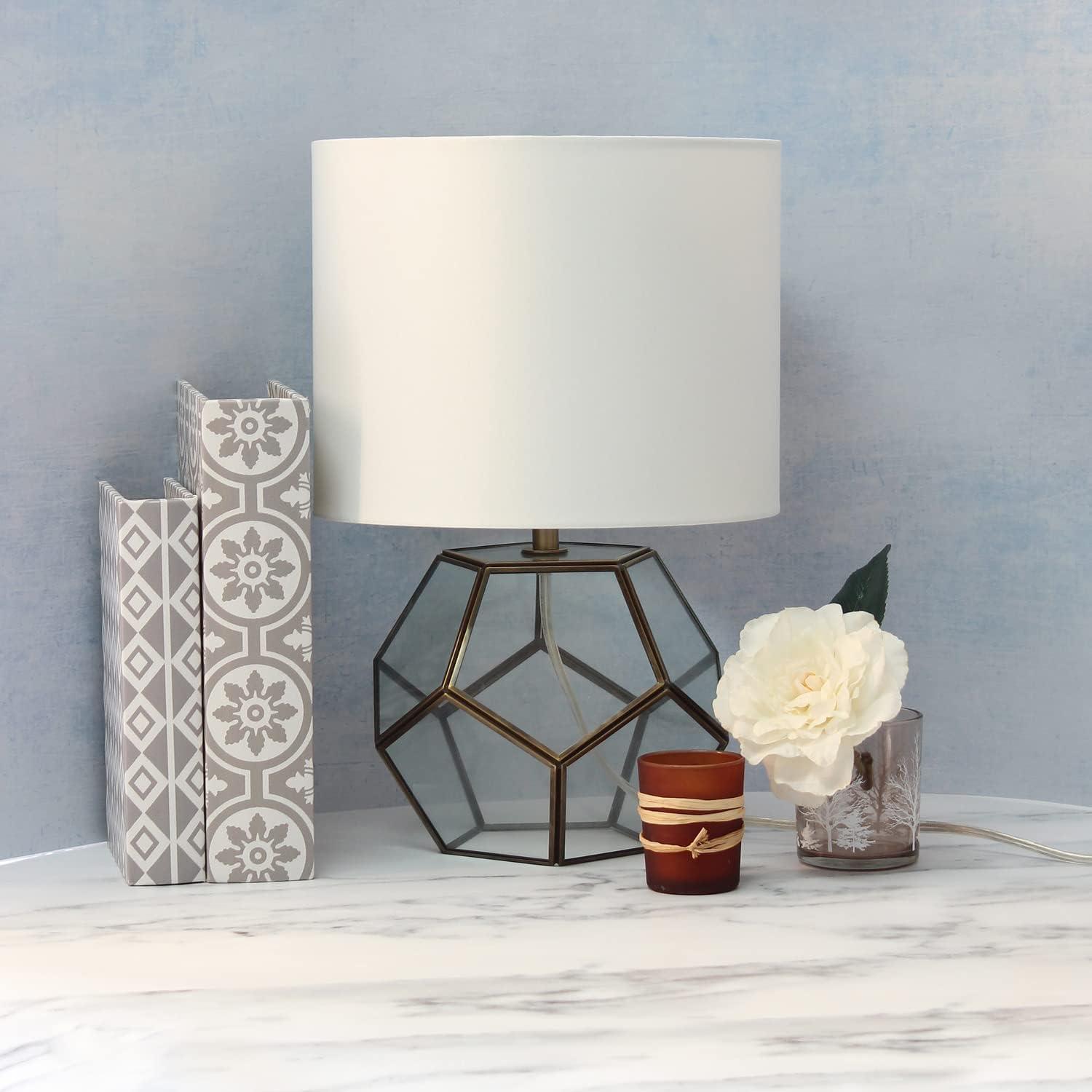 Glass and Brass Sphere Table Lamp - Elegant Designs: Bedside, No Assembly Required, UL Listed