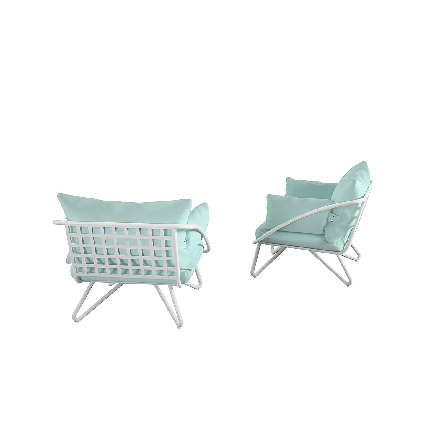 Teddi 2pc Outdoor Lounge Chairs Charcoal - Novogratz: Weather-Resistant Patio Furniture, Steel Frame