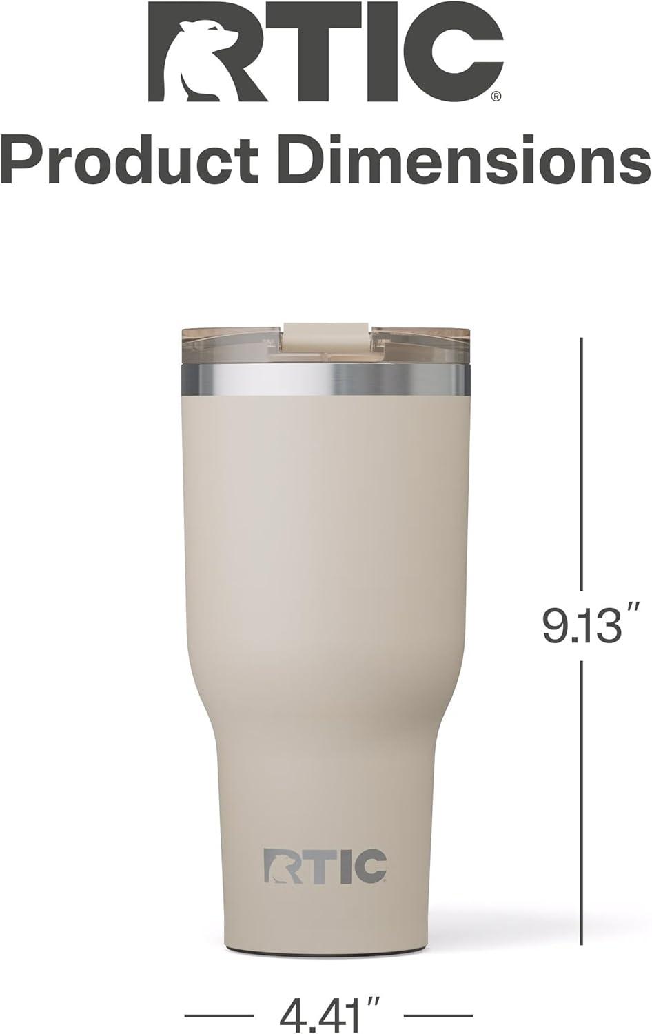 RTIC 40 oz Ceramic Lined Insulated Essential Tumbler, Leak-Resistant Lid, Navy