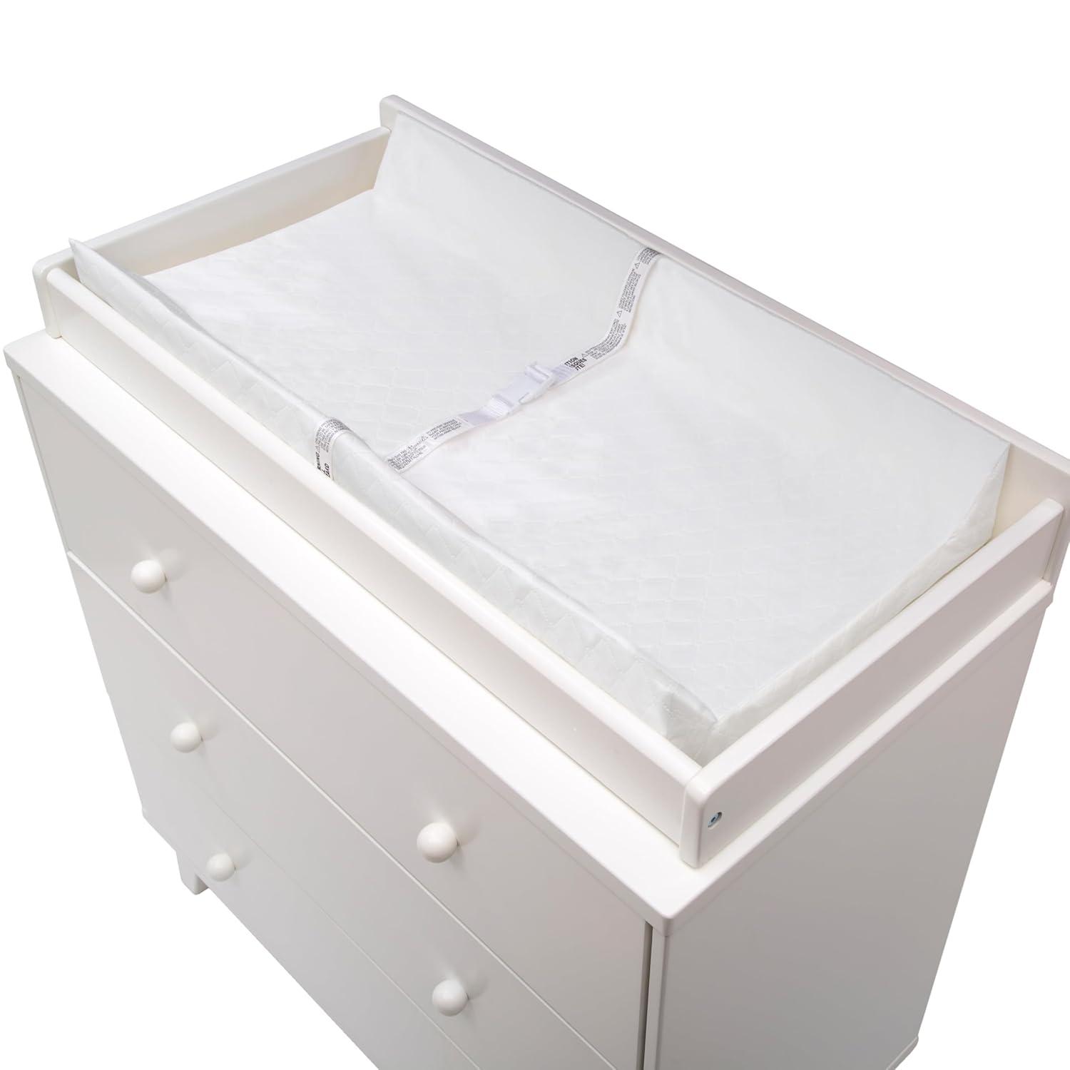 White Waterproof Contoured Baby Changing Pad