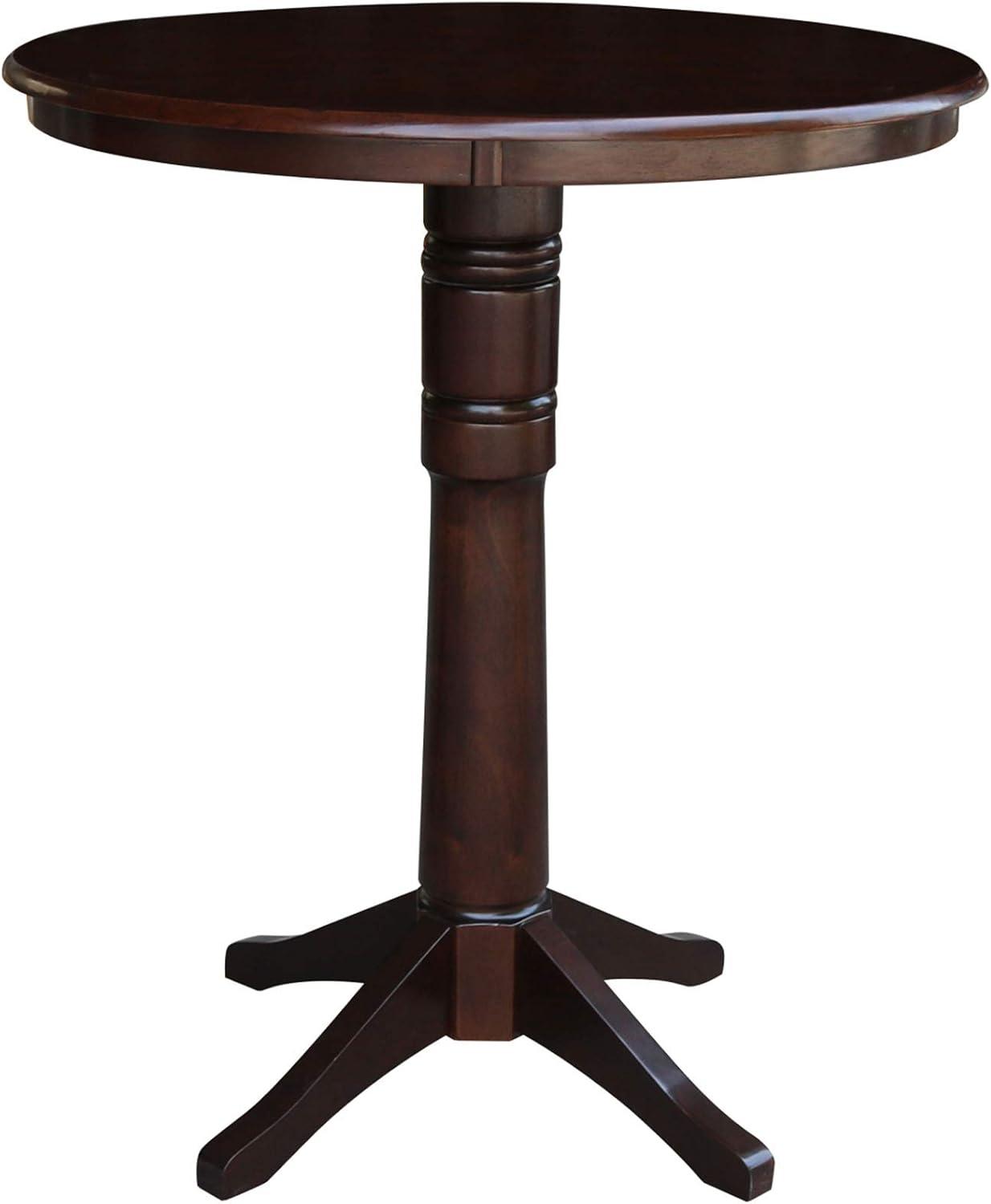 36" Round Pedestal Bar Height Table - Mocha