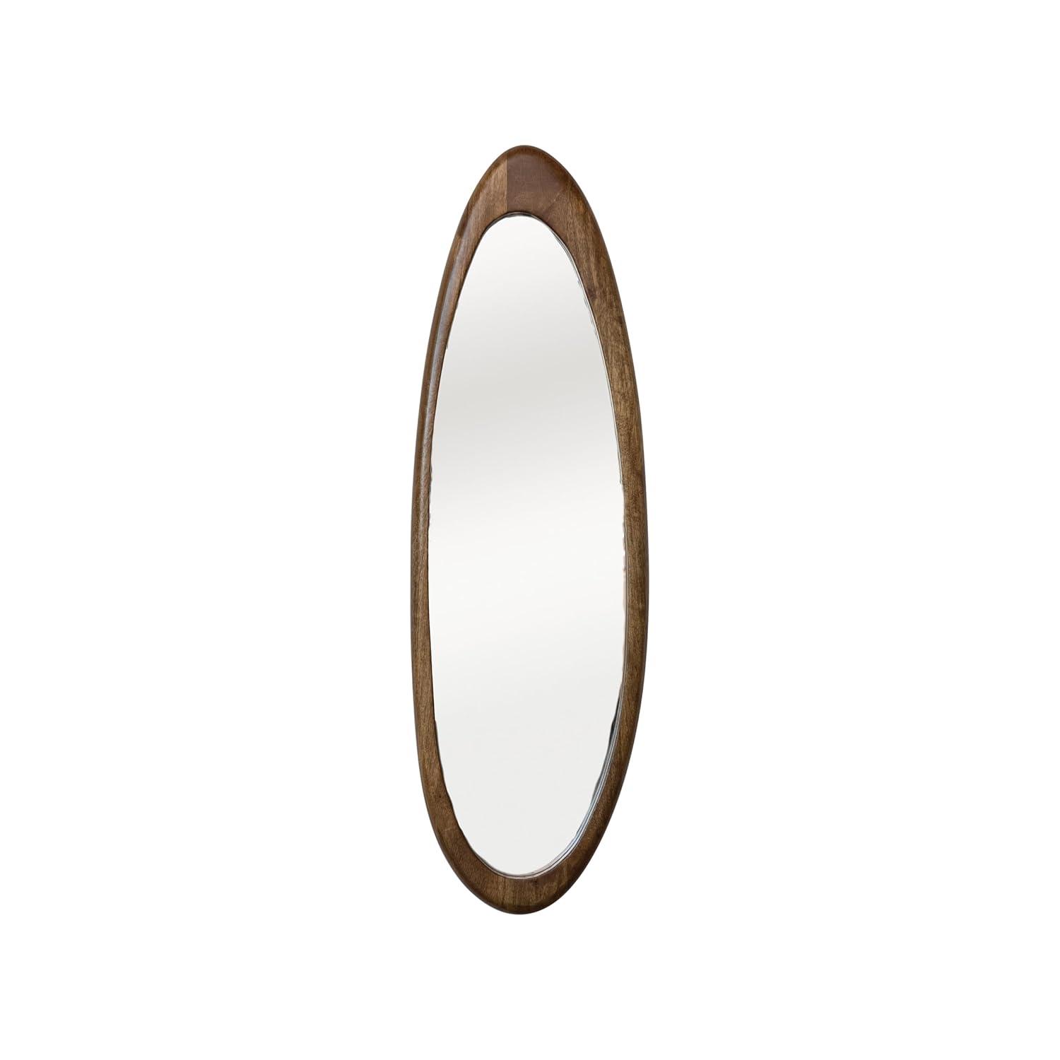 Bloomingville Oval Mango Wood Framed Wall Mirror, Natural