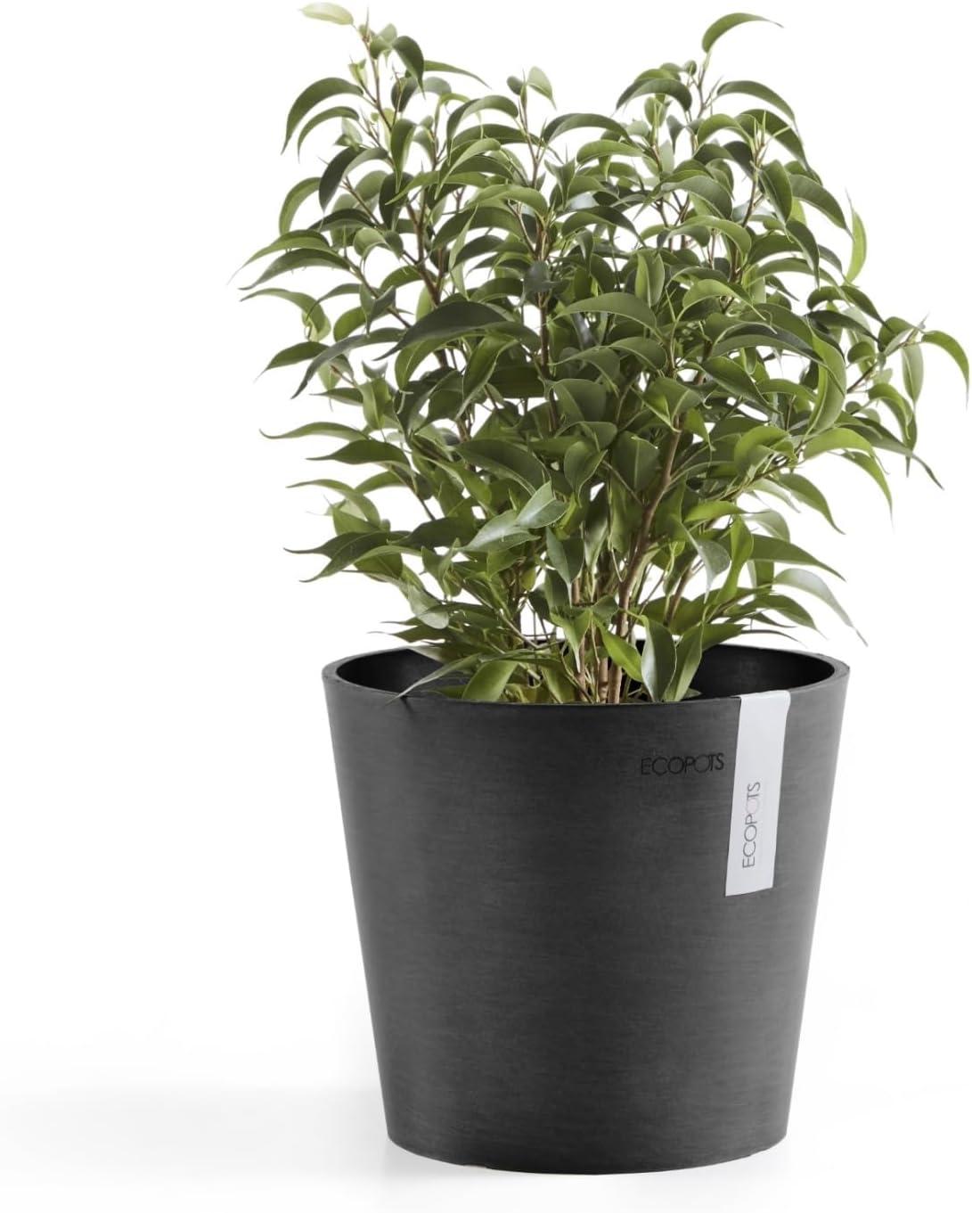 Ecopots Ecopots Indoor/Outdoor Modern Round Recycled Plastic Planter Flower Pot