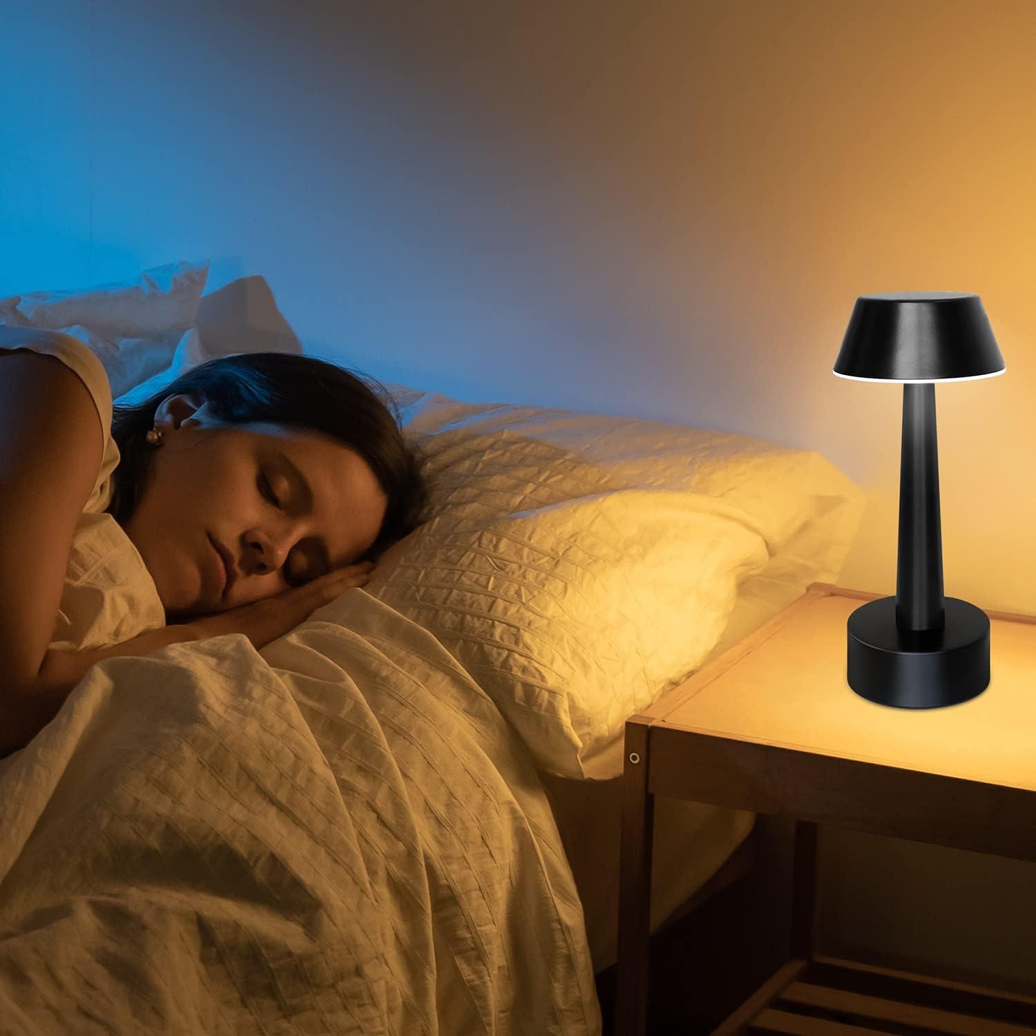 Egobasic Cordless Table Lamps, Modern Rechargeable Battery LED Desk Touch Night Light, 11.8" Metal Minimalist Small Portable Lamps for Dinner Coffee Table Restaurant Bedroom Bar Hotel, Gold