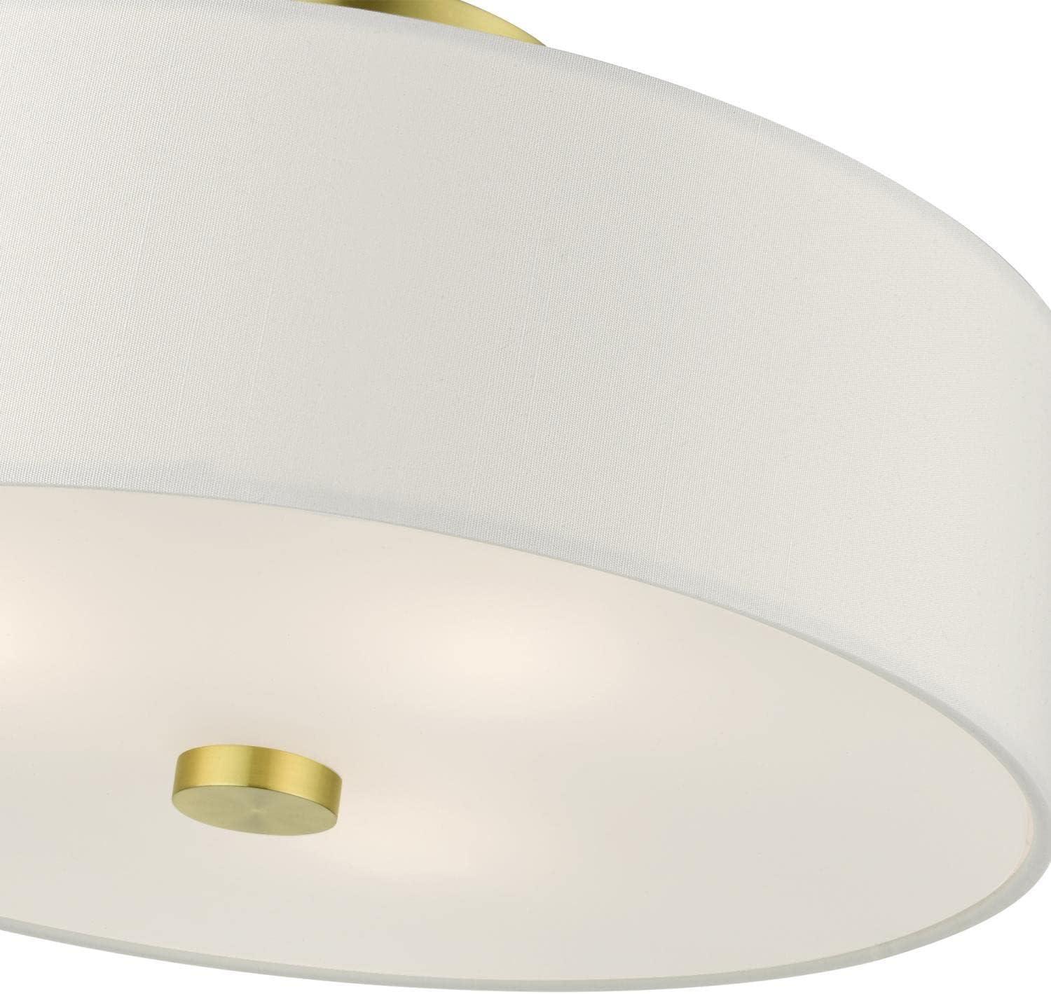 Livex Lighting Meridian 3 - Light Semi-Flush Mount in  Satin Brass