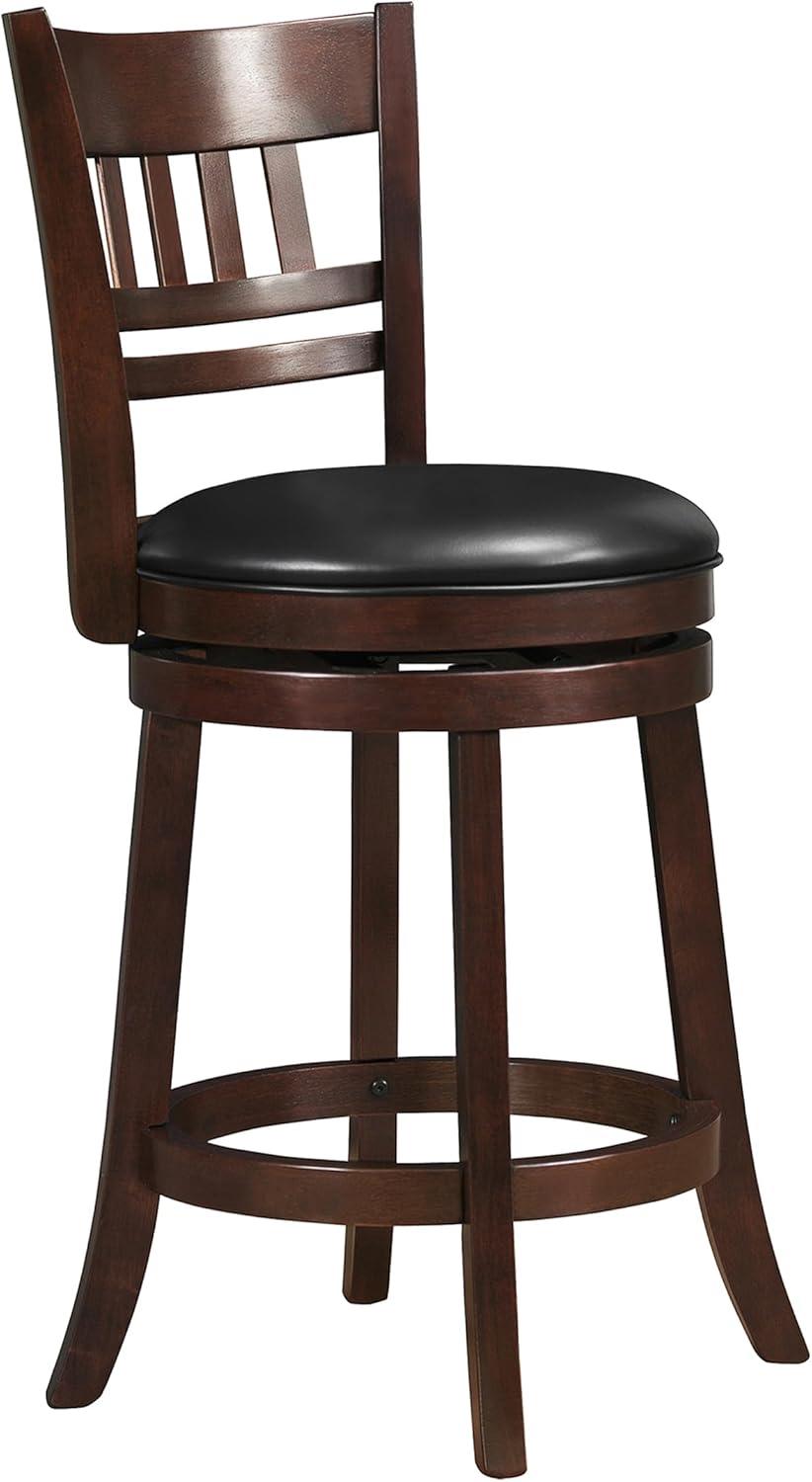 Shapel Faux Leather Swivel Counter Stool in Dark Cherry - Lexicon