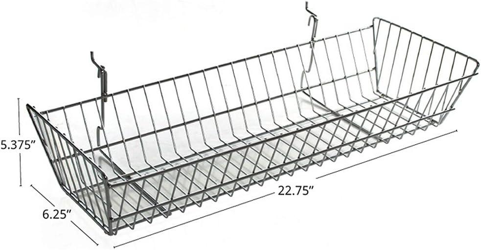 Azar Displays 5"H Chrome Wire Basket, 2-Pack (Set of 2)