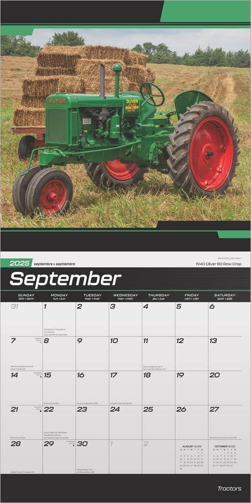 Tractors | 2025 12x24" (Hanging) Wall Calendar | Plastic-Free | BrownTrout