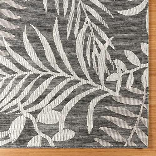 84"x63" Paseo Akimbo Indoor/Outdoor Rug Gray White/Botanical - Gertmenian