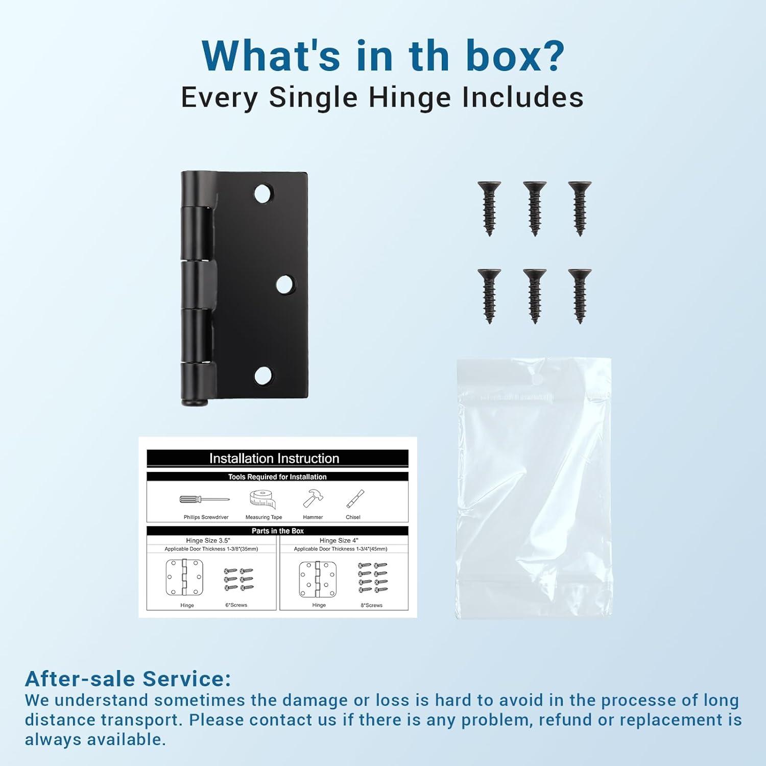 Design House 3.5" H x 3.5" W Butt Bearing Door Hinges (Set of 3)