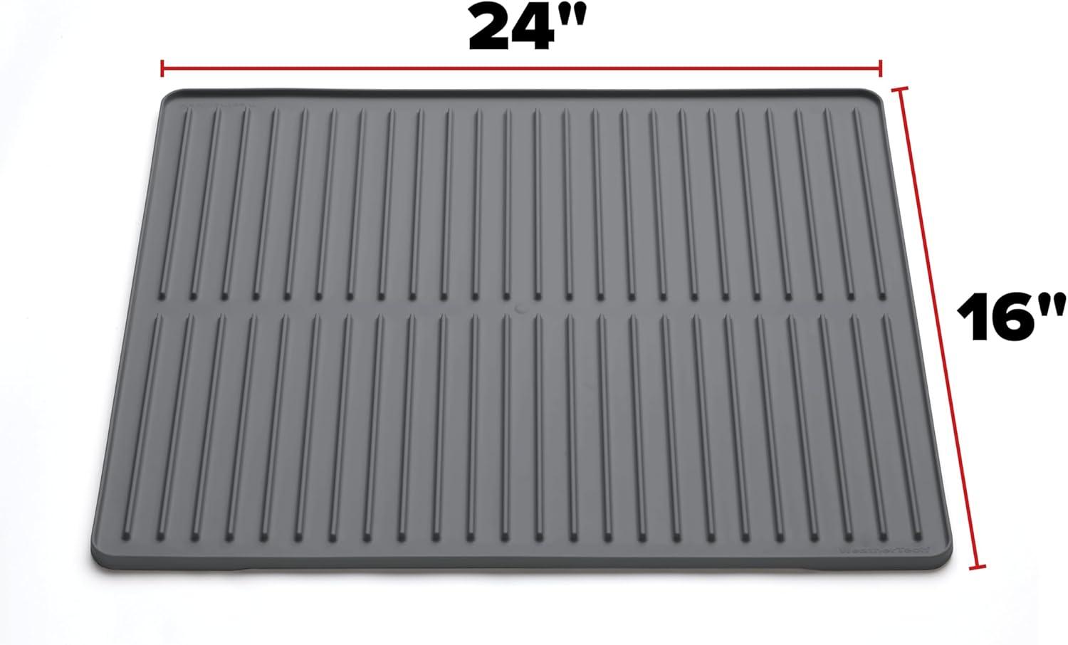 Gray Rectangular BPA-Free Drip Dry DishMat