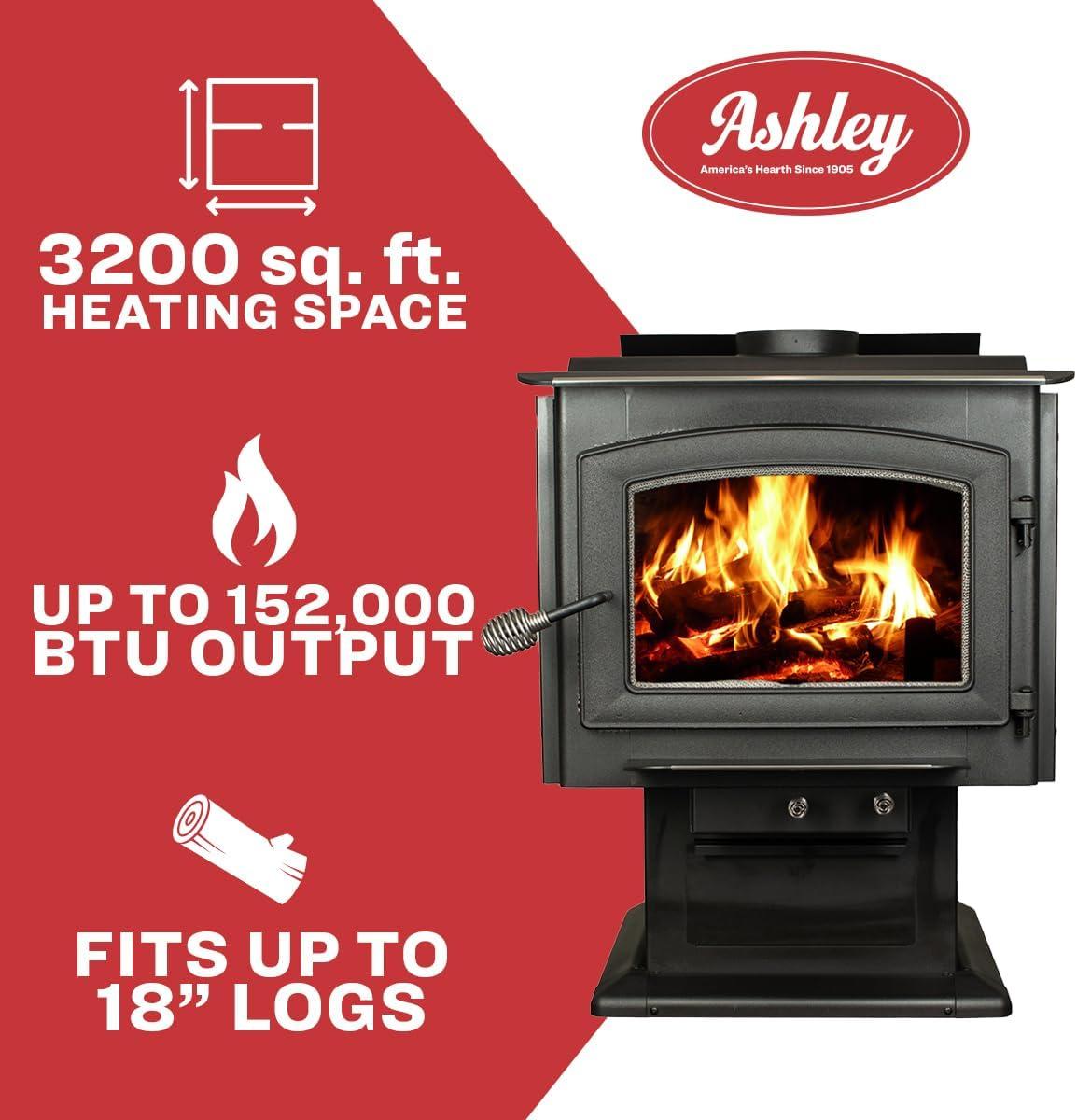 Ashley Hearth 3200 Square Feet Direct Vent Freestanding Stove with Blower