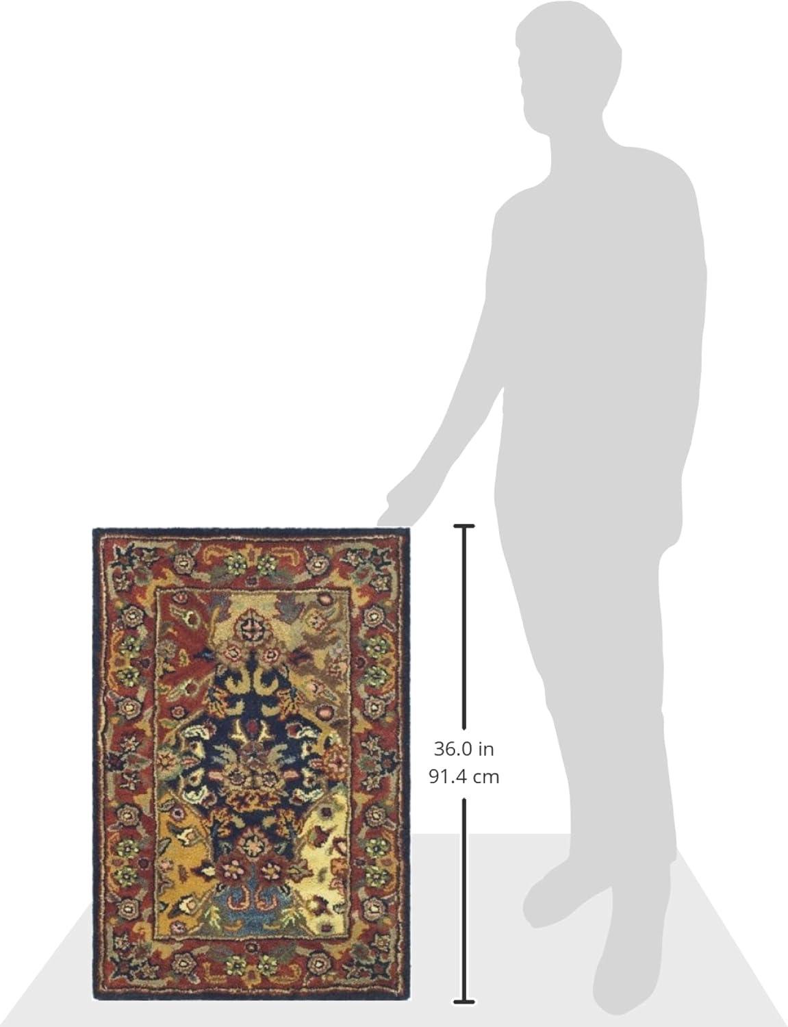 Heritage HG911 Hand Tufted Area Rug - Beige/Burgundy - 6'x6' - Safavieh.
