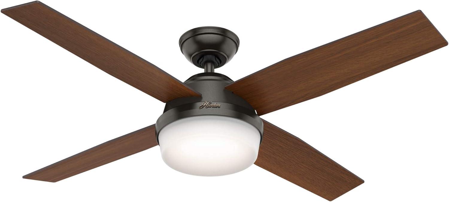 Dempsey 52" 4 - Blade Contemporary Indoor Ceiling Fan with Lights and Remote