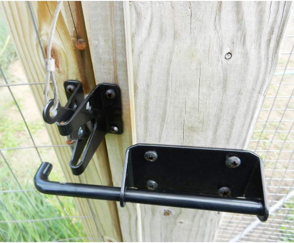 Heavy Duty Automatic Latch for Wooden & Metal Gates, Vinyl Fence, Self Locking Outswinging Pool & Dog Gate Door Latch with Gravity Security & Cable Pull Opener, Black