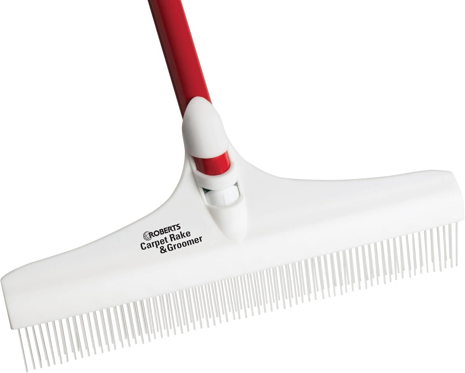 ROBERTS 12" Carpet Rake and Groomer with 51" Handle