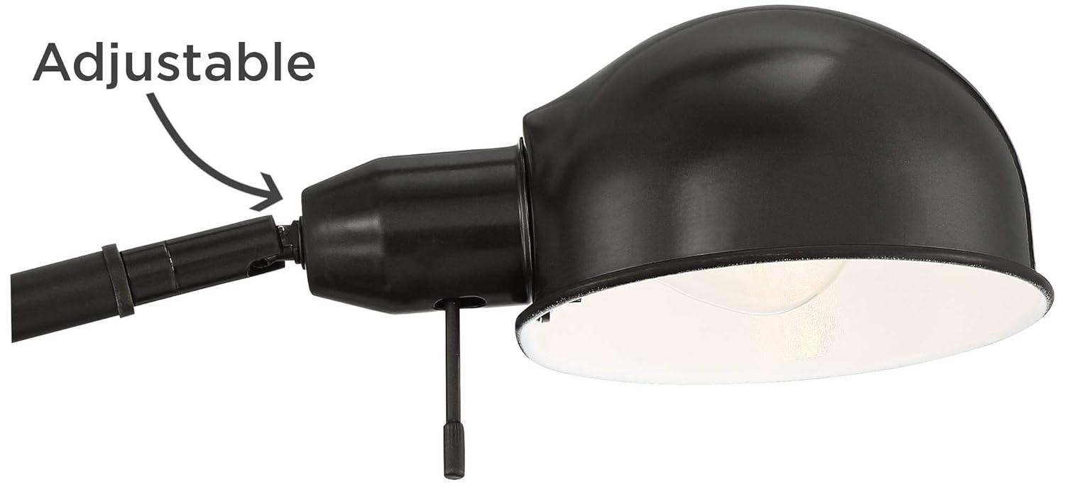 360 Lighting Dawson Traditional Pharmacy Floor Lamp 55" Tall Dark Bronze Metal Adjustable Boom Arm Dome Head for Living Room Reading Bedroom