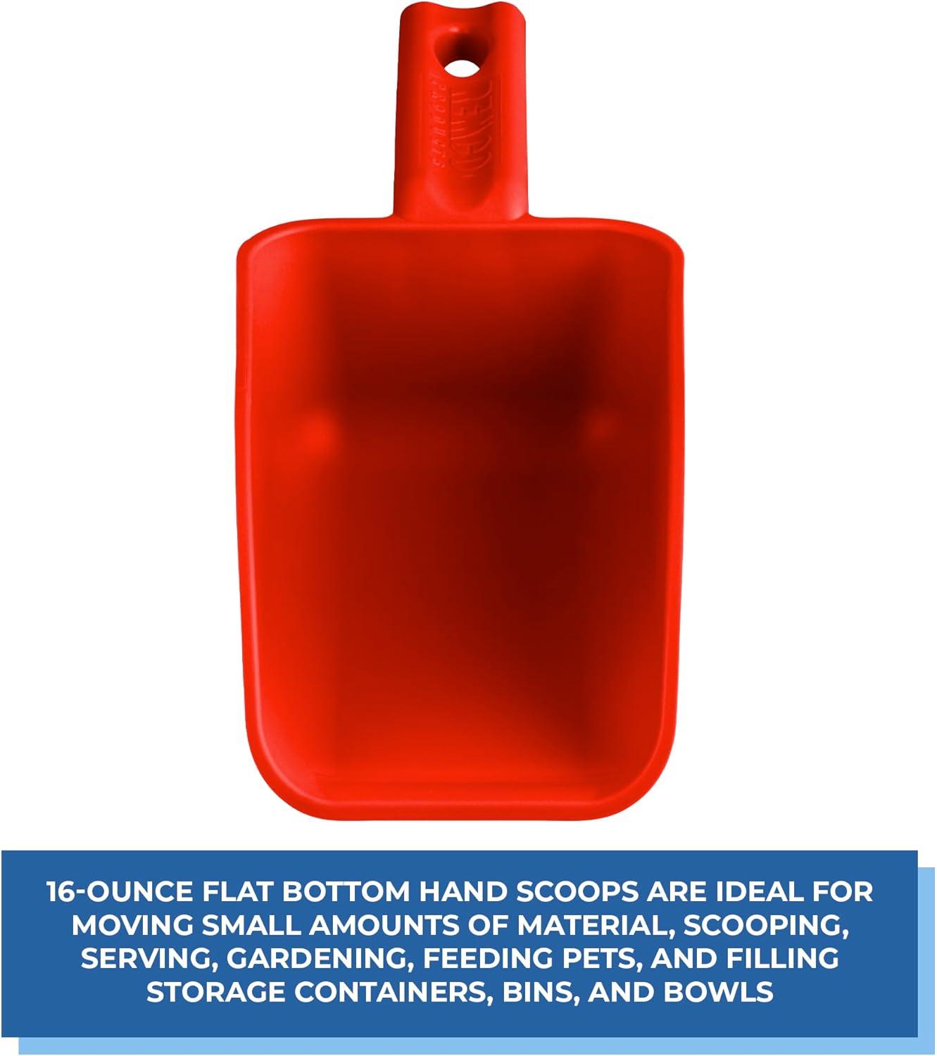 Red BPA-Free Polypropylene 16 oz Hand Scoop