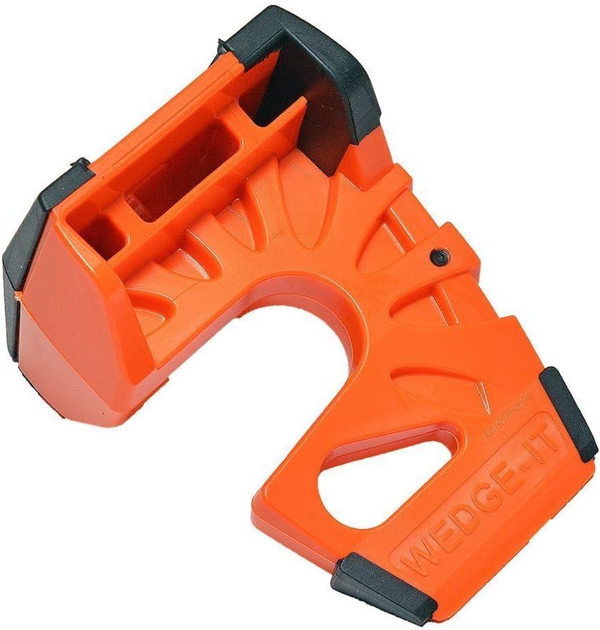 Compact Orange Lexan Plastic Floor Mount Door Stop