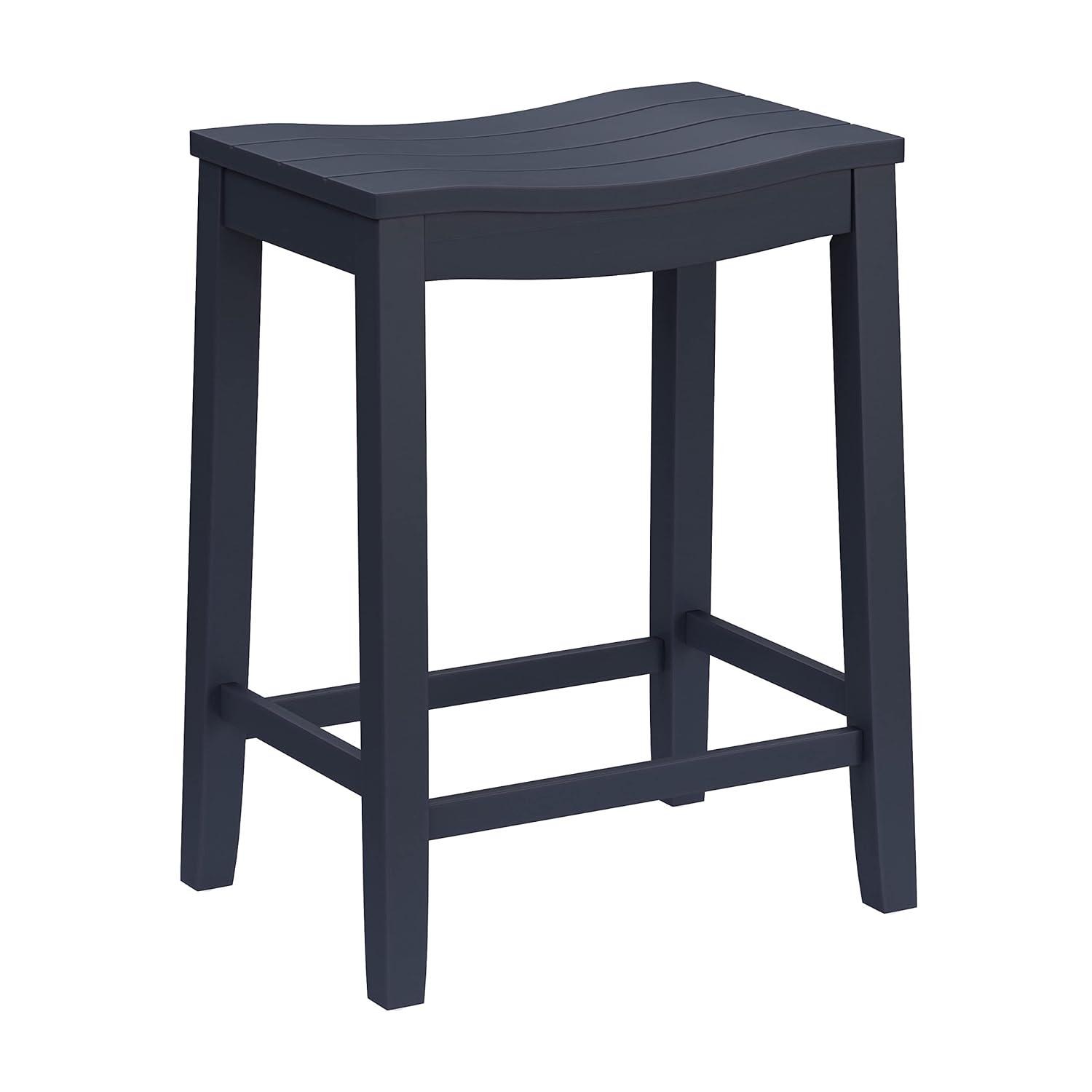 Hillsdale Furniture 24" Fiddler Backless Wood Counter Height Barstool Navy : Matte Finish, Fixed Height