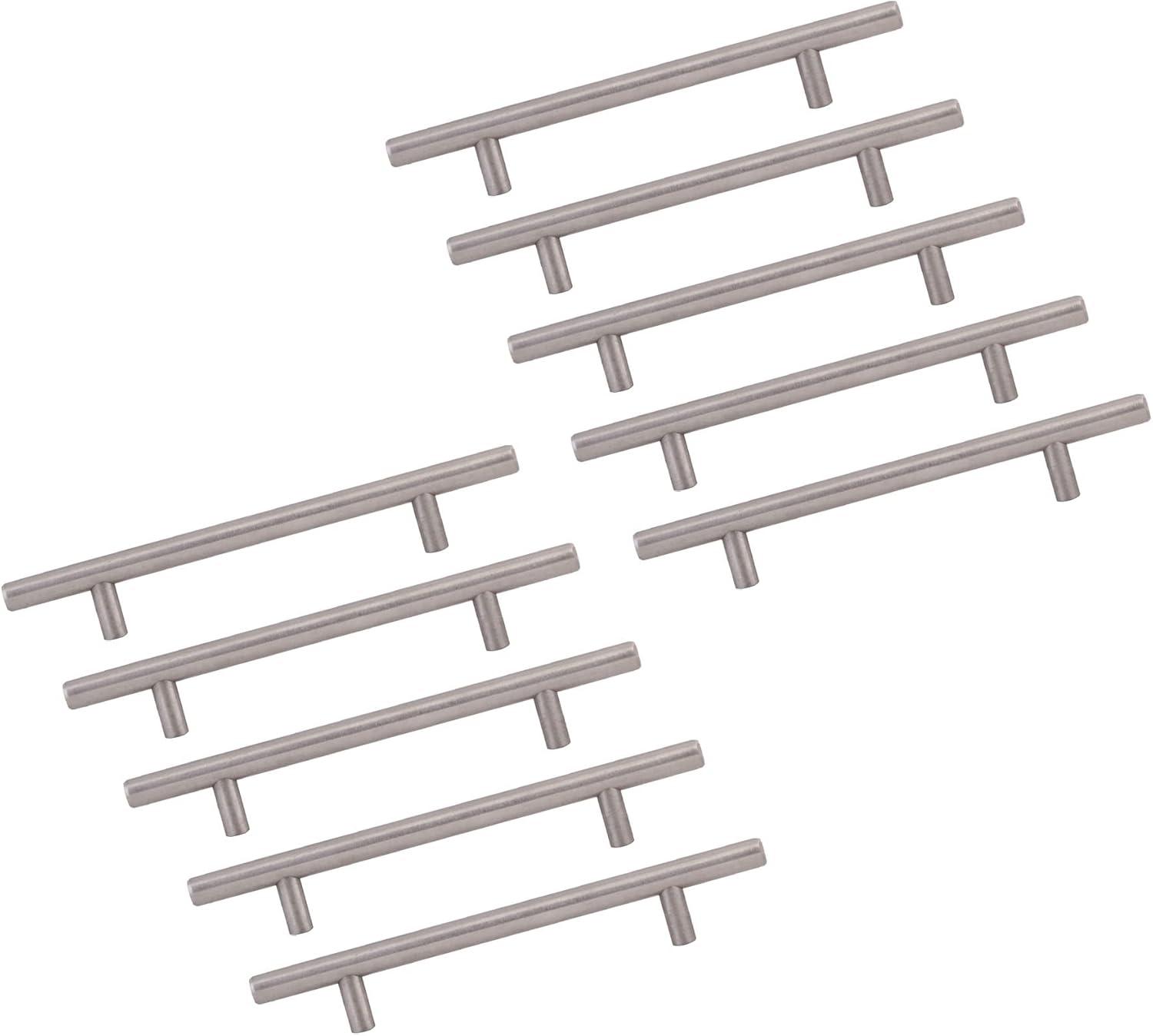 Design House 10-Pack Modern 6" Solid Center-to-Center Cabinet Pulls, Satin Nickel