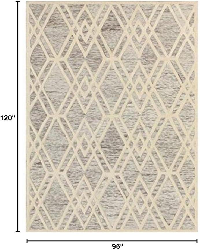 SAFAVIEH Cambridge Rordan Faded Geometric Wool Area Rug, Light Brown/Ivory, 8' x 10'